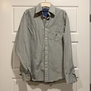 Nautica like new mens small striped dress shirt
